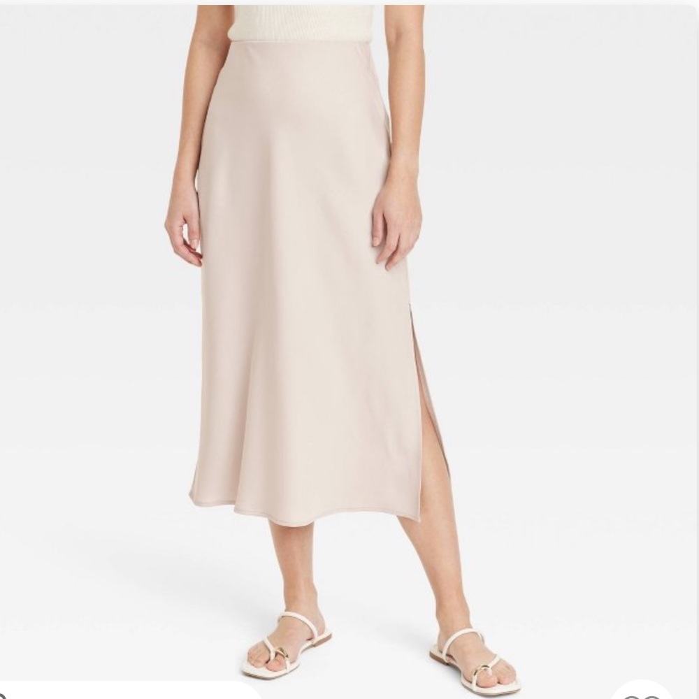 A-Line Midi Slip Skirt